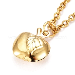 Colliers à pendentif pomme&nbsp;NJEW-JN03078-02