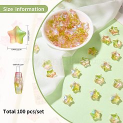 100 Stück handgefertigte Bunte Malerei-Perlen in Farbverlaufsfarbe&nbsp;DIY-SZ0010-51E