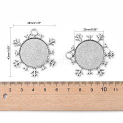 Ornements de noël en alliage de flocon de neige pendentif cabochon supports&nbsp;TIBEP-O006-29AS