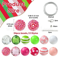 DIY-Sets zur Herstellung von Anhängern aus runden Acryl- und gestreiften Harzperlen&nbsp;DIY-YW0010-21A