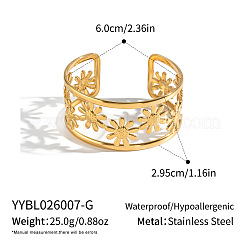 Bracelets manchettes vintage en acier inoxydable 304&nbsp;HL3157-1