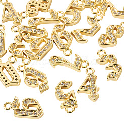 20 pz 10 stili ottone micro pavé zirconia cubica charms&nbsp;KK-TA0002-76