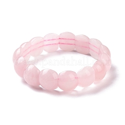 Bracelet extensible demi-rond en perles de quartz rose naturel&nbsp;BJEW-P270-01