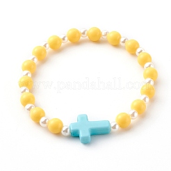 Blickdichte Acryl-Stretch-Perlenarmbänder für Kinder&nbsp;X-BJEW-JB06230