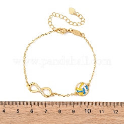 Braccialetti sportivi in ottone con micro pavé di zirconi cubici e maglie infinite&nbsp;BJEW-D386-01B-G