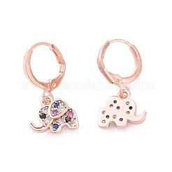 Orecchini a cerchio in ottone zirconi con micro pavé di ottone&nbsp;EJEW-F233-03