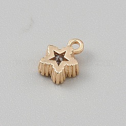 Breloques en laiton avec zircone cubique de micro pave&nbsp;KK-CJC0006-06A-G