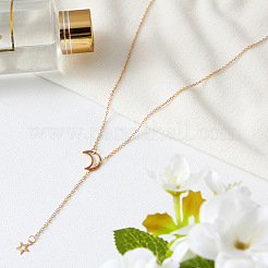 Legierung Ankerkette Mond & Stern Lasso Halsketten für Damen&nbsp;WG67D60-01