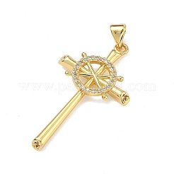 Pendentifs en laiton zircon cubique transparent&nbsp;KK-A293-04G