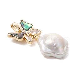 Natürliche Keishi-Perle mit Anhängern aus Paua-Muscheln&nbsp;PALLOY-JF05249