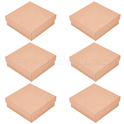 6 boîte à bijoux carrée en papier kraft&nbsp;CBOX-CN0001-02
