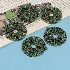 Plat en alliage de zinc grand rond pendentif&nbsp;PALLOY-R065-110-FF