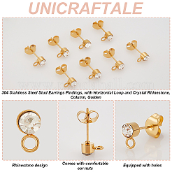 20 pièce de boucles d'oreilles à tige en acier inoxydable 304&nbsp;STAS-UN0059-11