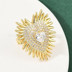 Anneaux de manchette en laiton micro pave zircone cubique&nbsp;RJEW-P155-04C-G