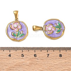 Pendentifs en acier inoxydable 304 émaillés&nbsp;AL-CBA618D-01G-I