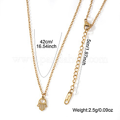 Halskette mit hohlem Herzanhänger in Form einer Hamsa-Hand aus Edelstahl 304 für Damen&nbsp;VC2540