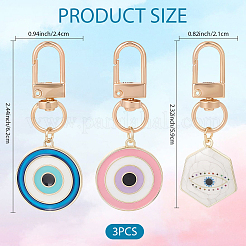 3 colgante de aleación de esmalte con forma de ojo malvado para decoración.&nbsp;HJEW-CP00035