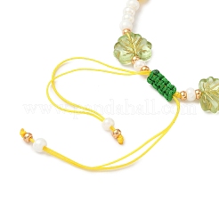 Glasperlen & Bunte Malerei-Perlen geflochtene Perlenarmbänder für Frauen&nbsp;BJEW-MZ00212-01