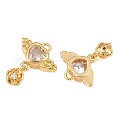 Pendentifs avec zircon cubiques à micro-pavés en laiton&nbsp;CU-CBA7392-09G-01