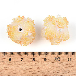 Strassperlen aus Polymerton mit geprägten Harzrosen&nbsp;RESI-T059-04K