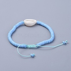 Bracciali intrecciati a mano in perle di argilla polimerica&nbsp;BJEW-JB04318-04