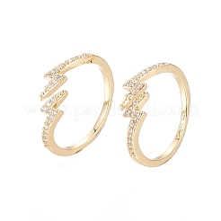 Anneaux de manchette en laiton micro pave zircone cubique&nbsp;X-RJEW-F101-11G