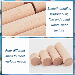 20 pz 4 bastoncini di legno rotondi&nbsp;WOOD-NB0002-16A
