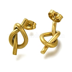 Ionenplattierung (IP) 304 Edelstahl Knoten Ohrstecker&nbsp;EJEW-C117-01G