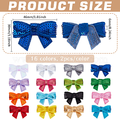 32 pieza de apliques de lentejuelas con lazo 3D de 16 colores para coser&nbsp;PATC-PH0001-19
