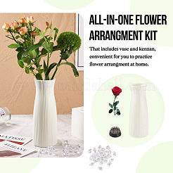 1 Säulen-Vasen-Ornament aus Kunststoff & 1 Edelstahl-Blumenfrösche & 50 g Acryl-Ornament-Sets&nbsp;AJEW-MB0001-07