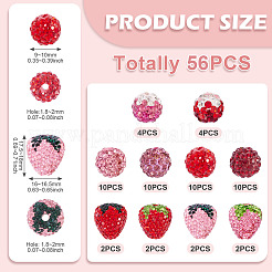 60 pz di perline di argilla polimerica con strass fatte a mano&nbsp;CLAY-BT0001-11