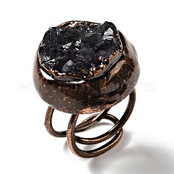 Verstellbarer Druzy-Ring aus natürlichem Amethyst&nbsp;G-D468-31R