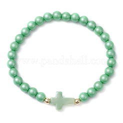 5 pz 5 colori perline acriliche braccialetti elastici per donne uomini&nbsp;BJEW-JB11432