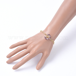 Braccialetti a catena con graffetta in ottone&nbsp;BJEW-JB05180-01