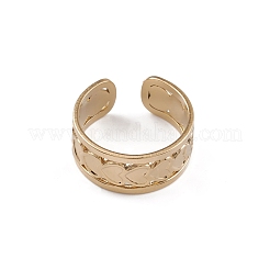 Anillo abierto con forma de corazón de acero inoxidable 304 con revestimiento iónico (IP) para mujer&nbsp;RJEW-G285-06G