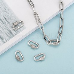 Messing Micro Pave Zirkonia Schraube Karabiner Schloss Charms&nbsp;ZIRC-G160-22P