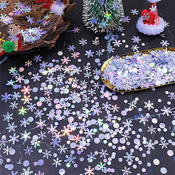 60 g de confettis de Noël en papier flocon de neige&nbsp;DIY-CY0002-42