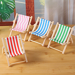 4 soporte para teléfono móvil en forma de mini silla de poliéster y madera de 4 colores&nbsp;AJEW-CP0012-32B