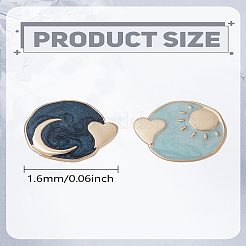 1 Set asymmetrische Emaille-Ohrringe mit Mond und Stern&nbsp;EJEW-LP0010-05