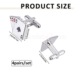 4 paire de boutons de manchette en alliage&nbsp;FIND-FH0018-14