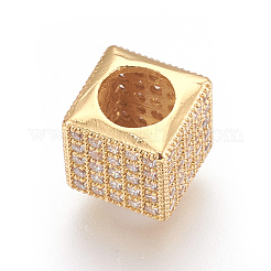 Messing Mikro ebnen Zirkonia European Beads&nbsp;KK-O106-32G