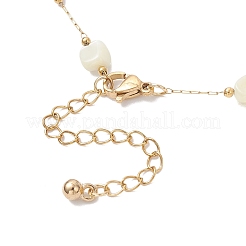 Bracelets à maillons en coquillage et acier inoxydable 304 pour femmes&nbsp;BJEW-JB12378