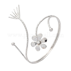 Bracelets manchettes en alliage de fleurs pour filles et femmes&nbsp;AJEW-A063-01G-P