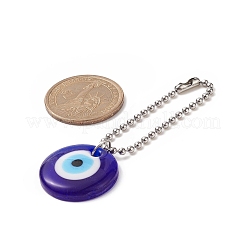 Tondo piatto con decorazione pendente in vetro malocchio&nbsp;HJEW-JM00883