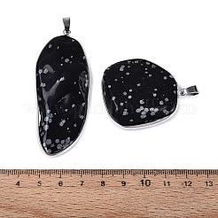 Natur Schneeflocken-Obsidian Anhänger&nbsp;G-N362-04P-01