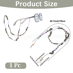 1 Stück Polymer Clay mit Legierung und Kristall-Halsband für Brillen&nbsp;AJEW-CN0005-04E