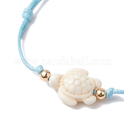 Bracciale sintetico con perline intrecciate in tartaruga turchese&nbsp;BJEW-JB11085