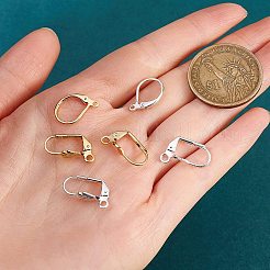 24pcs 6 Arten Messing-Huggie-Hoop-Ohrring-Zubehörse & Leverback-Ohrring-Zubehörse&nbsp;KK-SZ0001-48