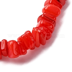 Braccialetti elastici con perline di conchiglie d'acqua dolce naturali tinte per uomo e donna&nbsp;BJEW-JB12478-01