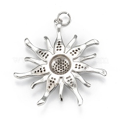 Pendenti in zirconi cubici trasparenti in micro pavè di ottone&nbsp;X-ZIRC-P086-31P